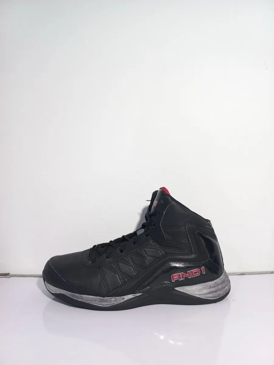 AND1 ATHLETIC BLACK WHITE TRIM SHOE & LACE CLOSURE-1